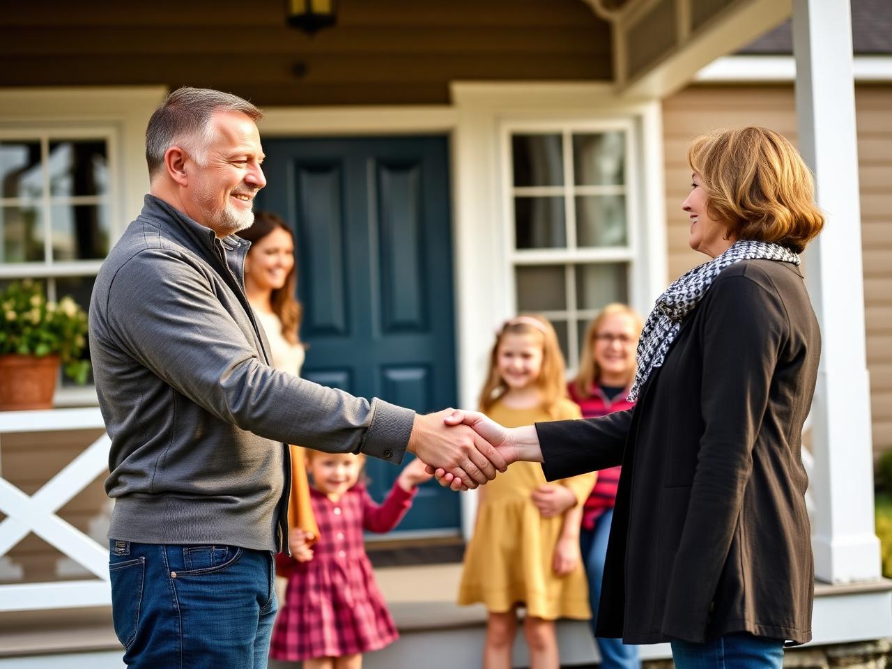 Insurance agent meeting with a Wisconsin family
